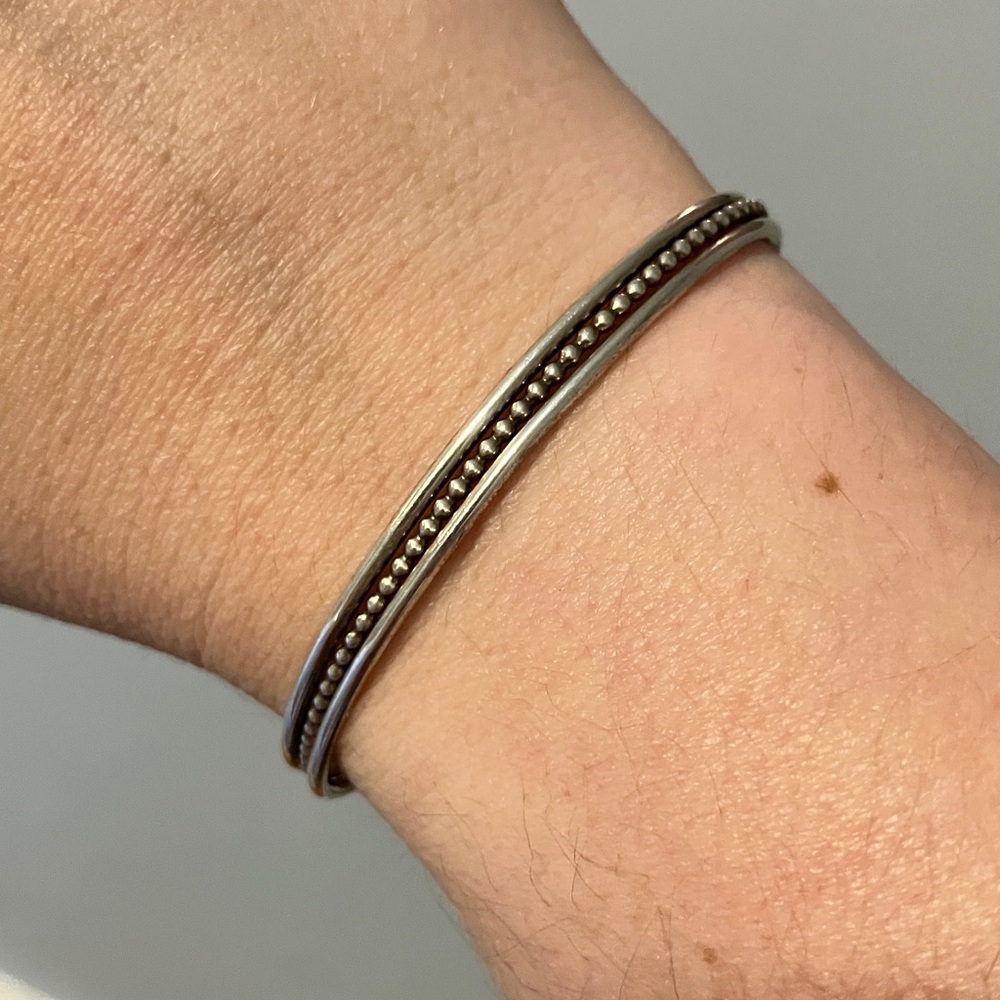 ***TRADED*** Poppy collective co sterling silver beaded cuff size small